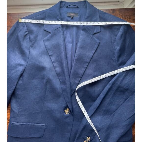 *Never Worn* Quince Women's Navy Blue 100% European Linen Structured Blazer - L - Picture 4 of 8